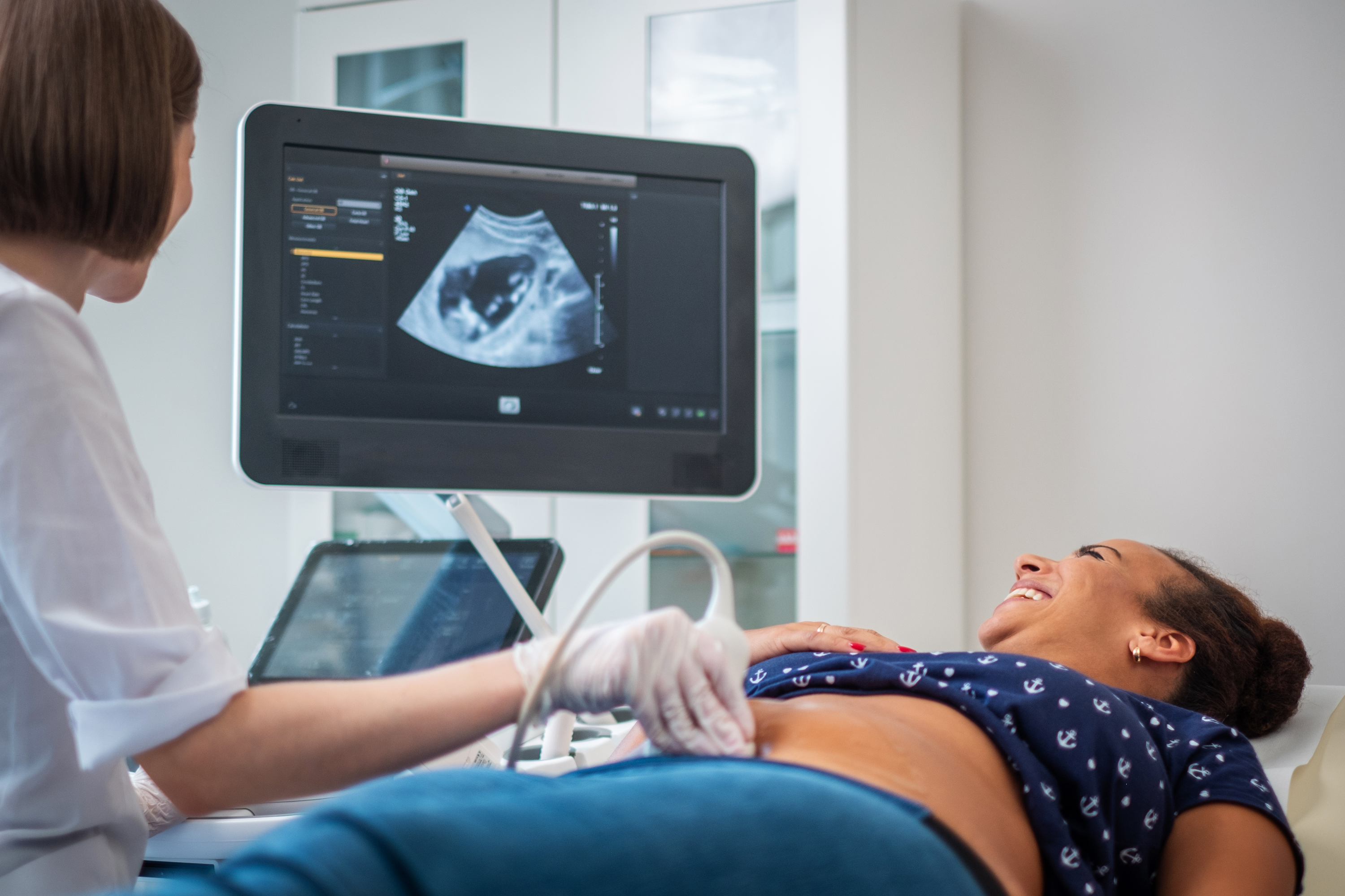 Doctor performing an ultrasound