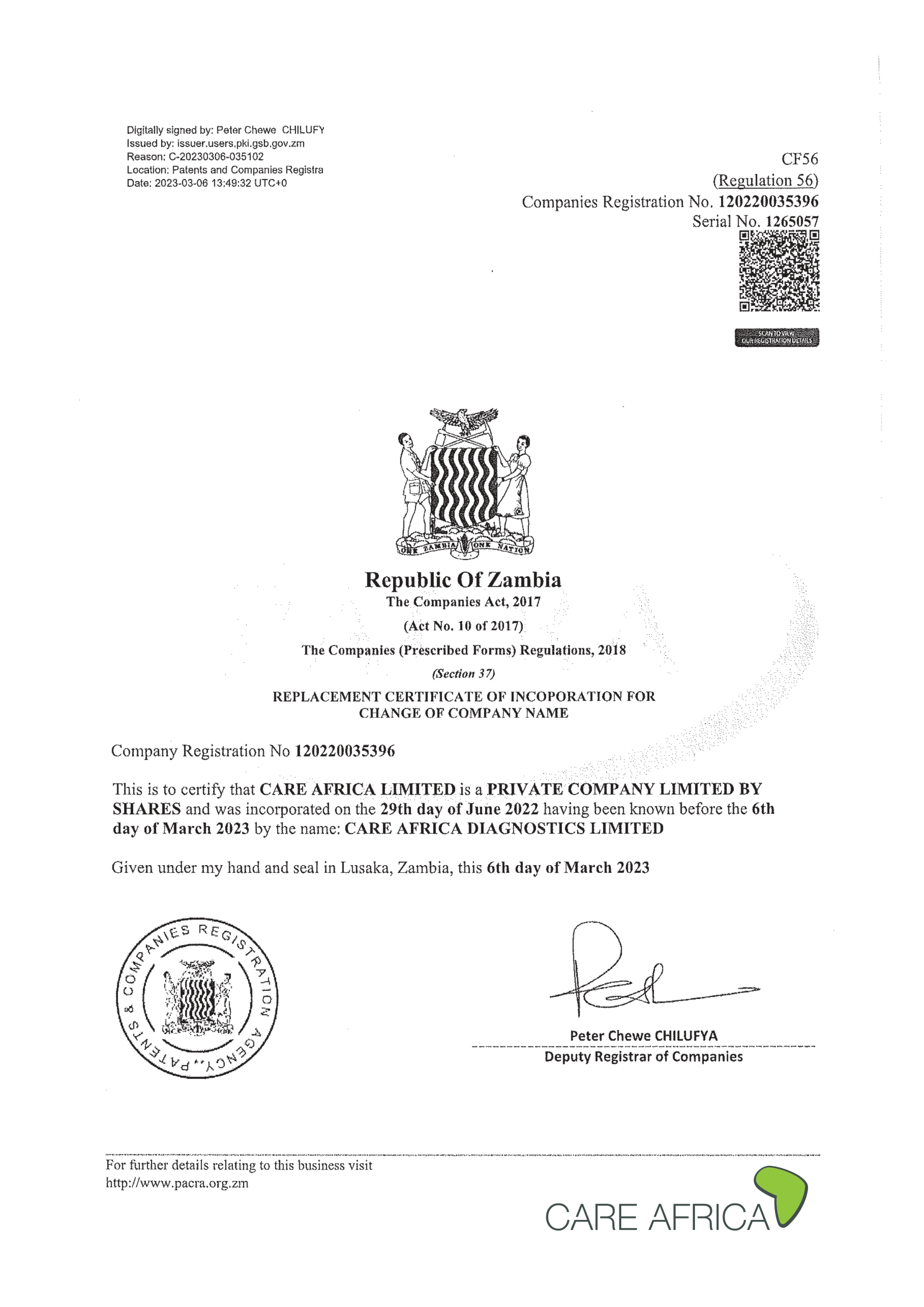 Certificate of Incorporation